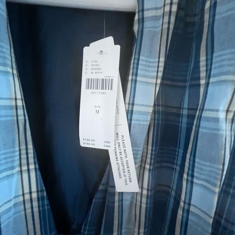 NWT - Anthropologie Blue / Green Plaid Dress, Size Medium - Picture 6 of 7